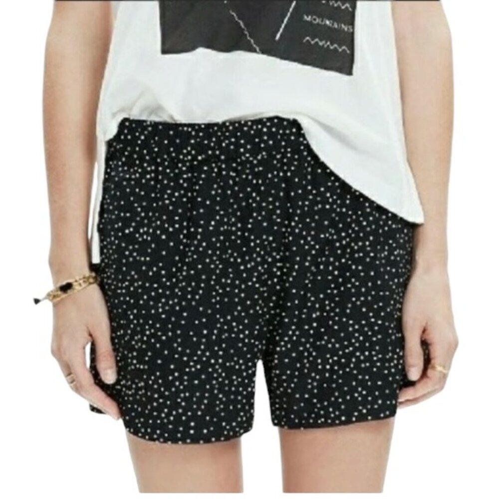 Madewell Draped Polka Dot Elastic Waist Pocketed Viscose Shorts